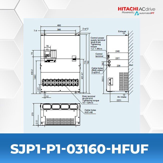 Hitachi SJP1-P1-03160-HFUF - Hitachi AC Drives / VFD Drives
